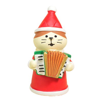 圣诞小猫手风琴造型车挂摆件