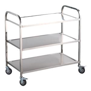 加厚不锈钢送餐车饭店收碗车餐厅上菜车商用三层移动酒店双层推车