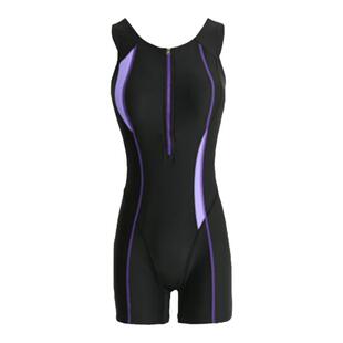 三奇泳衣正品无袖拉链带胸垫连体平角大码泳装专业训练竞速游泳衣