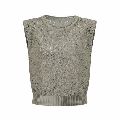 恩比时法式镂空针织马甲2025夏季新款设计感气质百搭显瘦无袖T恤