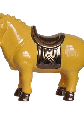 陶瓷唐马肥马客厅玄关摆件