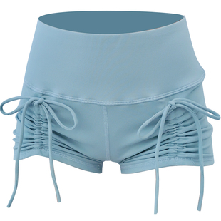 蝴蝶结抽绳绑带高腰提臀弹力运动短裤健身瑜伽跳舞钢管舞蹈练功裤