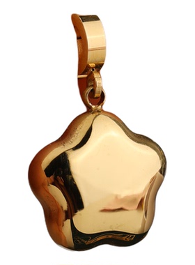 胖星幸运许愿星吊坠钛钢镀金保色