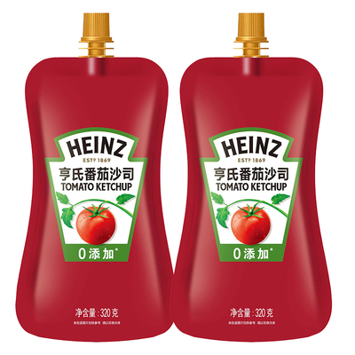 亨氏番茄沙司番茄酱0脂肪家用小包装薯条意面三明治手抓饼专用酱