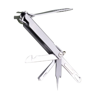 多功能指甲钳组合工具420不锈钢折叠式取卡针开瓶器拆箱刀小工具