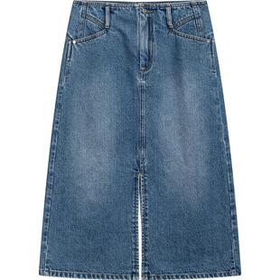 播淡人牛仔半身裙女商场同款韩版春夏开叉a字裙BDR1BD0111