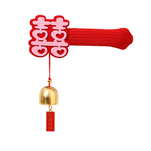 结婚房间卧室门把手上喜字挂件装饰新婚礼入户单元门全套氛围布置