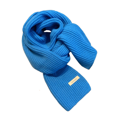 韩版纯色针织围巾女冬季百搭保暖