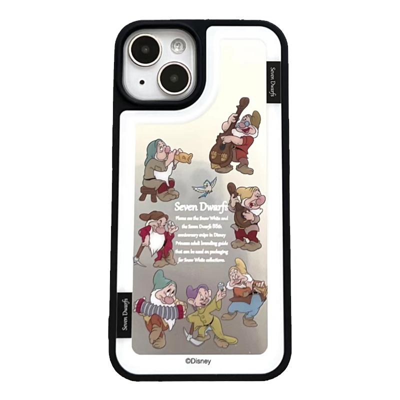 SHERRY*《七个小矮人》黑白框肤感壳适用于iphone16promax苹果15小众14手机壳13可爱卡通简约ins风