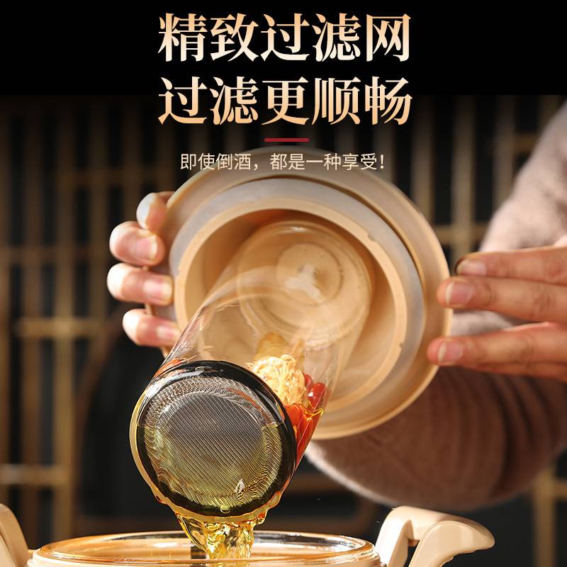 泡酒瓶玻璃加厚带龙头高酒坛专用高档酒硅人参酒酒泡存硼瓶罐子白