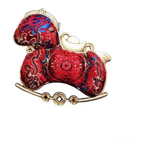 非遗宋锦胸针生肖马年胸针新中式diy材料包小马胸针宋锦配饰