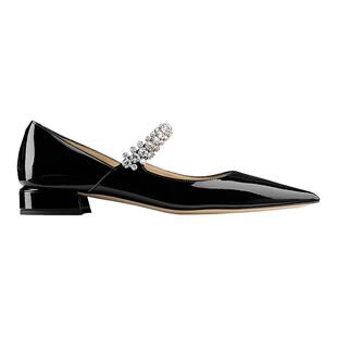 JIMMY CHOO/BING PUMP FLAT 女士 黑色皮革平底鞋