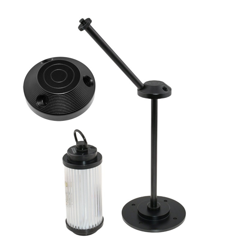 户外桌面灯架露营折叠多功能野营置物架灯杆悬挂六角3孔法兰1/4