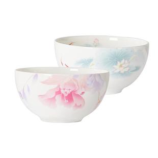 华光国瓷中式骨瓷饭碗餐具套装 4只4.5寸米饭碗组合釉中彩4碗套装