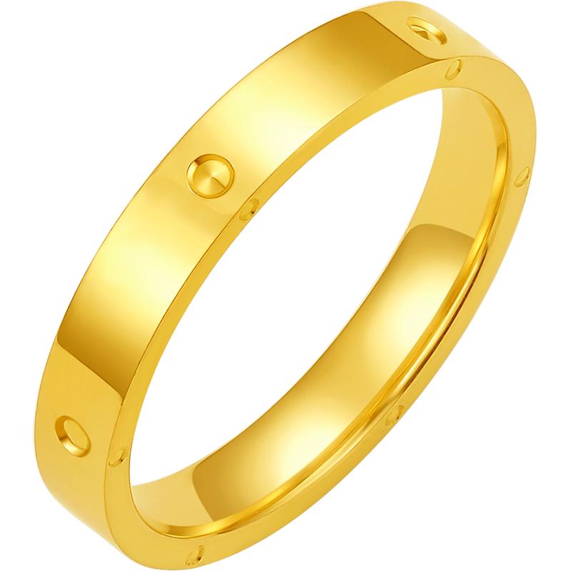 周大生黃金戒指足金5G華光時(shí)尚訂婚指環(huán)支持刻字生日禮物送女生