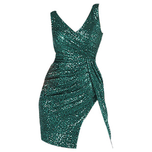 晚礼服女2026新款轻奢高定小个子修身显瘦亮闪闪走秀短款连衣裙子