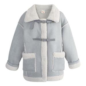 YUZI鱼子撞色加绒羊羔绒外套大码女装冬微胖mm妹显瘦遮肉复古上衣