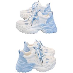 超火老爹鞋女鞋子2025春季新款厚底增高运动休闲小白夏季透气网面