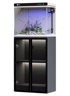 2026新款鱼缸小型一体式带造景制氧水族箱客厅落地家用玻璃金鱼缸