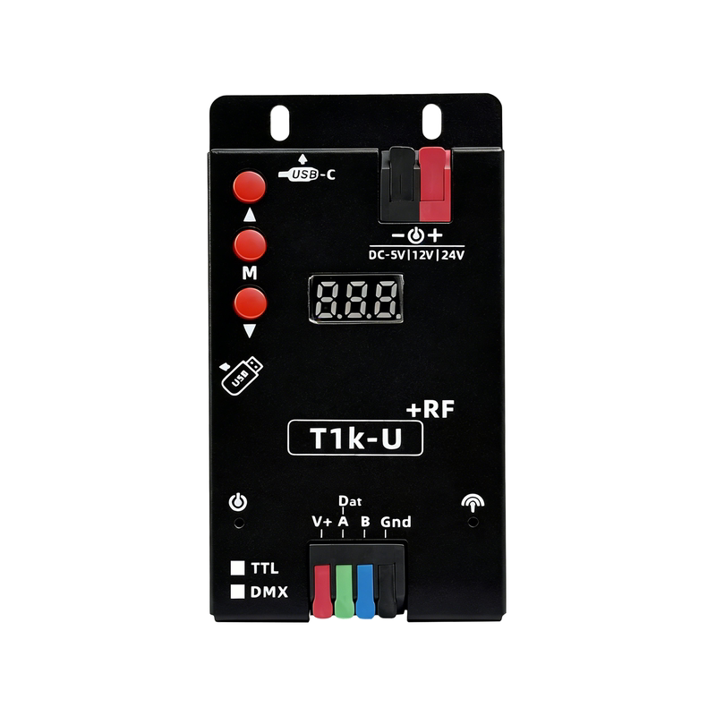 led全彩控制器T1K线条灯点光源动感灯箱幻彩灯带可编程2811SK6812