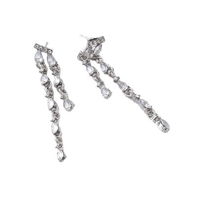 韩国流苏锆石耳环气质轻奢