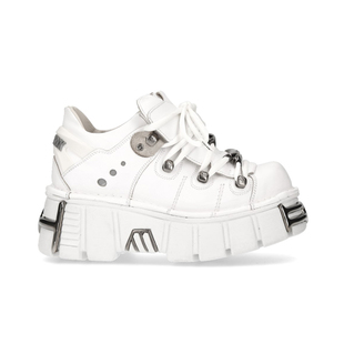 New Rock官方正品西班牙潮牌Y2K千禧辣妹金属朋克网红厚底小白鞋