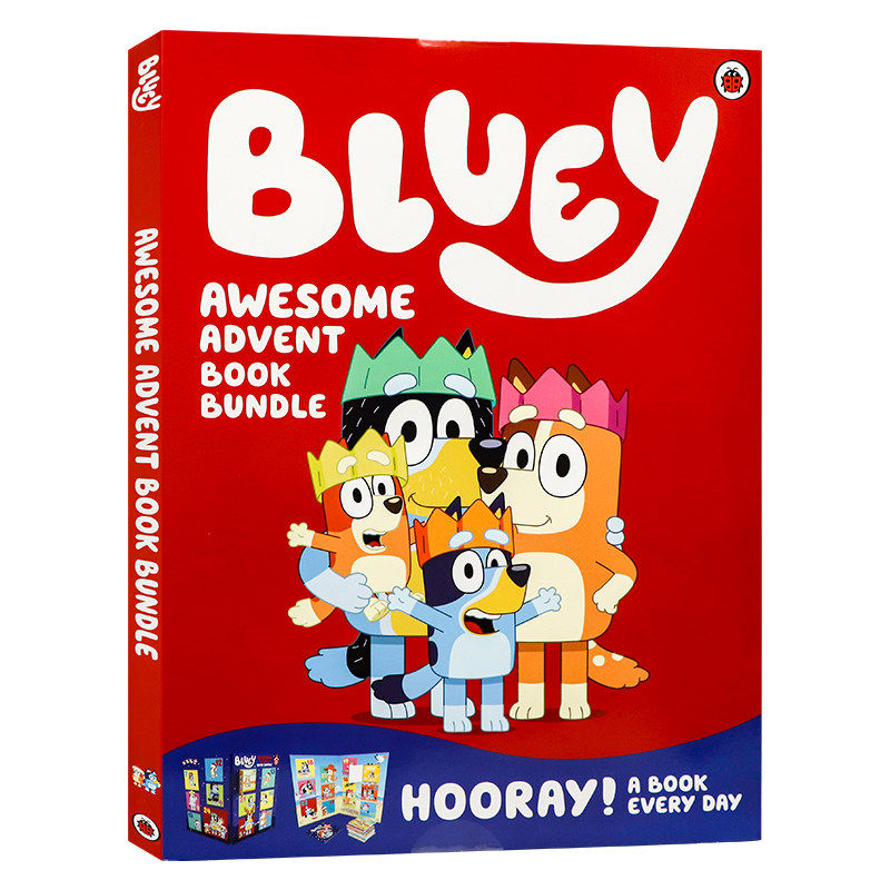 小蓝狗布鲁伊圣诞倒数日历书盲盒 英文原版绘本 Bluey Awesome Advent Book Bundle 布鲁伊精彩之旅卡通动画故事书 亲子互动涂色书