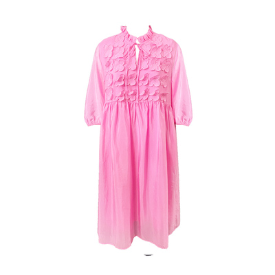 夏季新款垂感滑爽花朵连衣裙