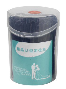 黑色发夹固定插针波浪形丸子头