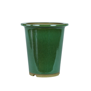 轻奢 秦夕洪茶末釉慕古圆筒 原矿紫砂釉面兰花盆春兰建兰大富贵盆