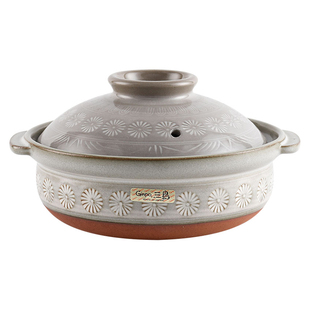 日本万古烧GINPO银峯花三岛土锅燃气家用炖锅煲汤日式煲仔饭砂锅