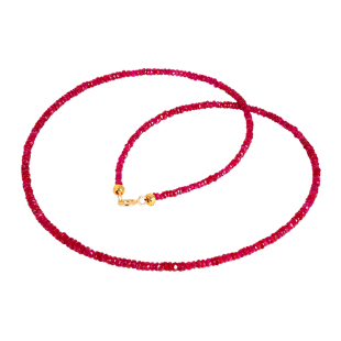 若华珠宝景乐 鸽血红宝石项链女18K金彩宝锁骨链吊坠颈饰礼物定制