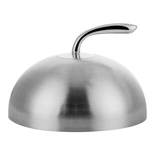 不锈钢牛排盖圆形牛扒盖加厚铁板烧街头高档西餐上菜盖烧烤盖法式