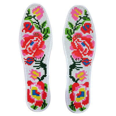 手工花卉结婚用十字绣十字绣鞋垫