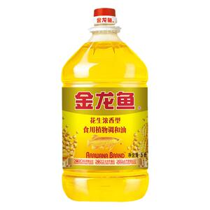 金龙鱼花生浓香型食用植物调和油5l升装大桶家用食用油色拉油