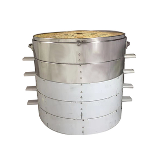 安徽江镇齐明不锈钢双扣防滑笼蒸格竹编笼屉包子专用蒸笼商用耐用