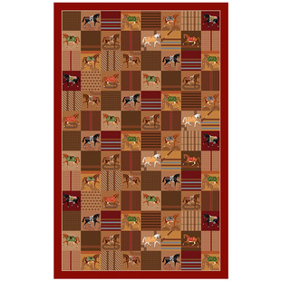 范居态度驰岁骏马承福入户门地垫红色氛围高端大气防滑免洗进门垫