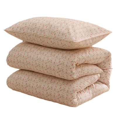 治愈系纯棉床单单件花丛小兔