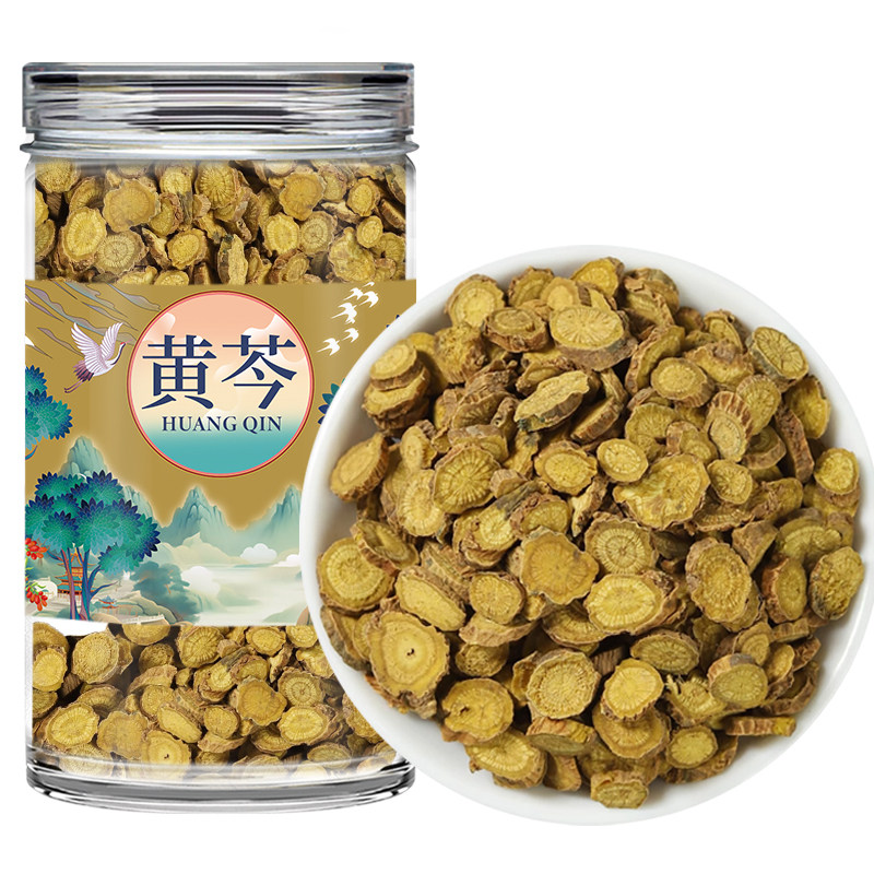 黄芩片中药材非野生特级黄琴黄岑500g泡水喝的功效正品官方旗舰店