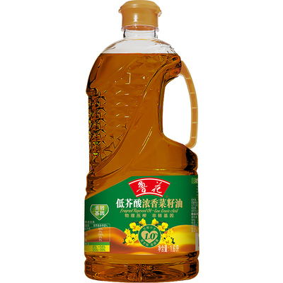 鲁花旗舰店物理压榨1.6L菜籽油小瓶装户外烧烤露营植物食用油