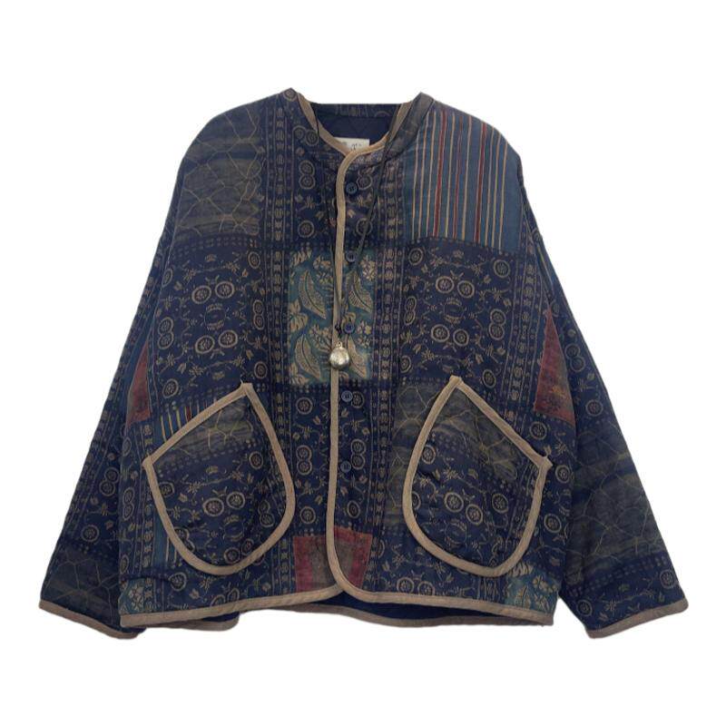 秋冬中式斜襟夹棉保暖棉服