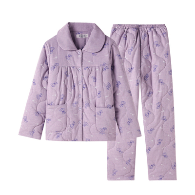 美标三层夹棉加厚保暖睡衣