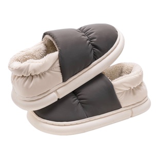 德国棉拖鞋男款冬季包跟居家居加绒保暖防水大码毛棉鞋女款秋冬天