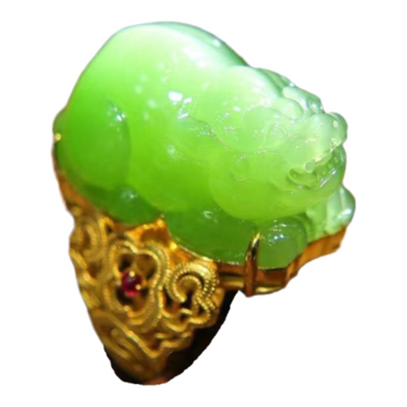 原创设计翡翠金镶玉送老婆礼物