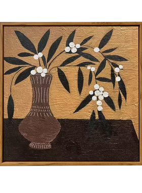 中古风花卉肌理画DIY客厅装饰画