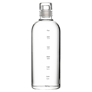 川岛屋时间刻度玻璃杯子女生高颜值ins风果汁杯便携大容量喝水杯