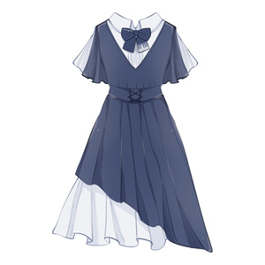 天羽川原创声乐部连衣裙夏秋仙女设计感小众女生学院风雪纺长裙子