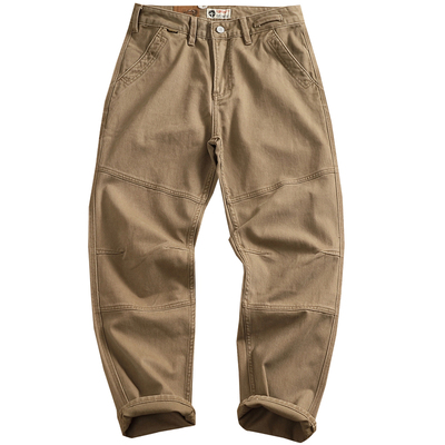 锥形工装裤男复古阔腿裤秋冬厚款