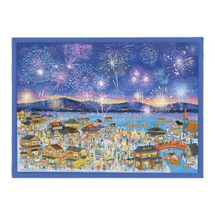 猫的天空之城2000片拼图花火夜游烟花高级感成人版夜光相框画玩具