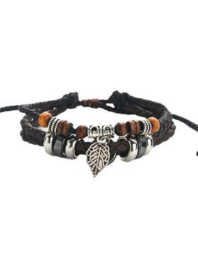 朋克文艺串珠手链树叶子男女个性